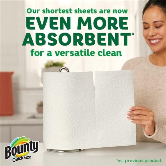 Quick Size Paper Towels, White, 8 Family Rolls = 20 Regular Rolls - Picture 2 of 7